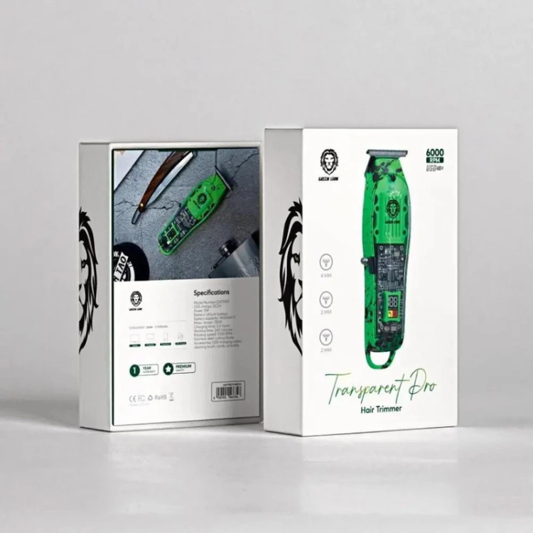 ماشین اصلاح سر گرین لاین مدل Green Lion Transparent Pro Hair Trimmer GNTPROTMR