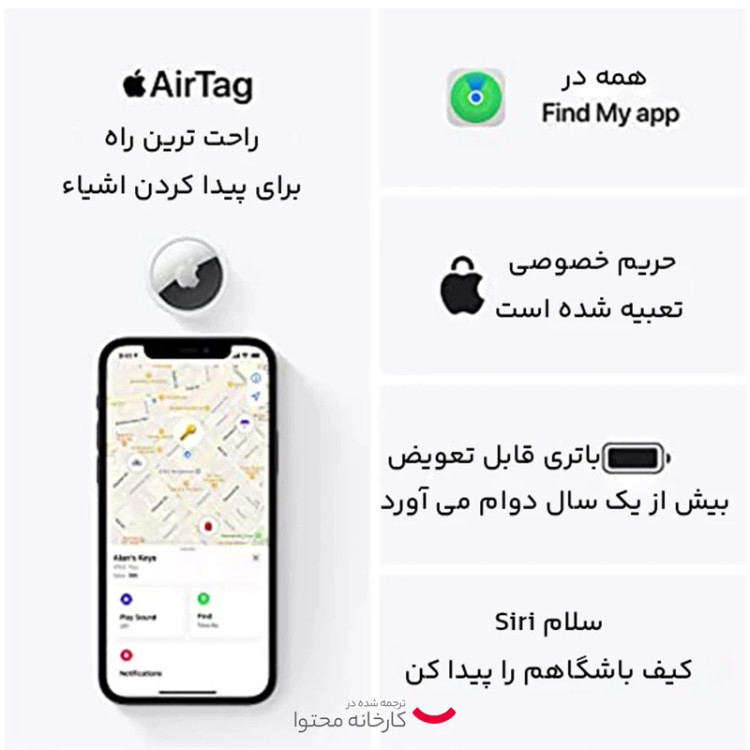 تگ ردیاب هوشمند اپل مدل AirTag (اورجینال )