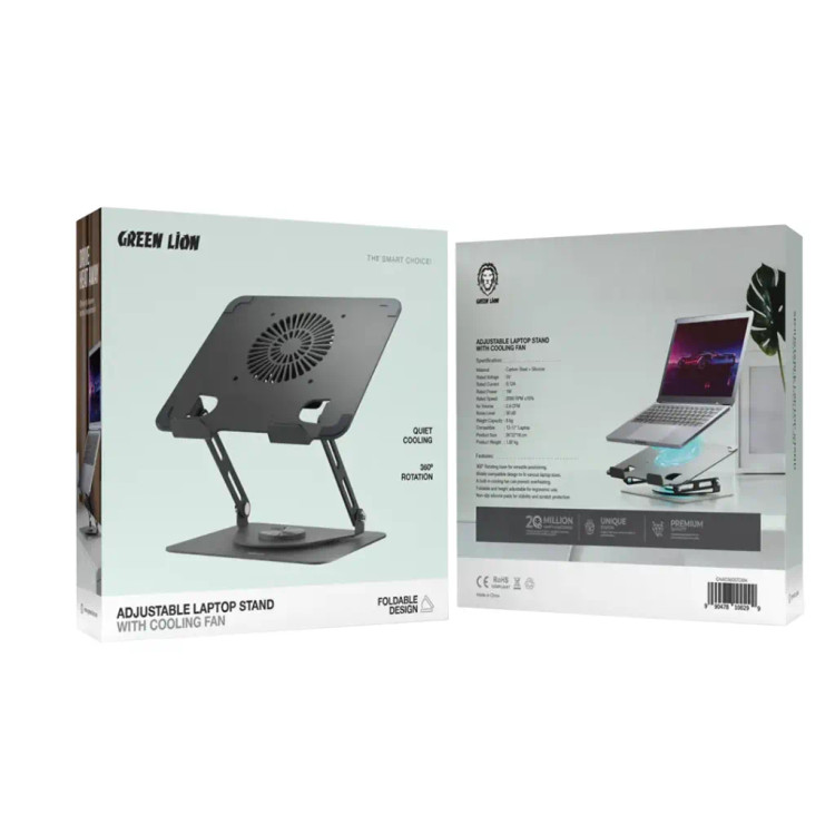 استند و پایه خنک کننده لپ تاپ گرین لاین Green Lion Adjustable Laptop Stand with Cooling Fan