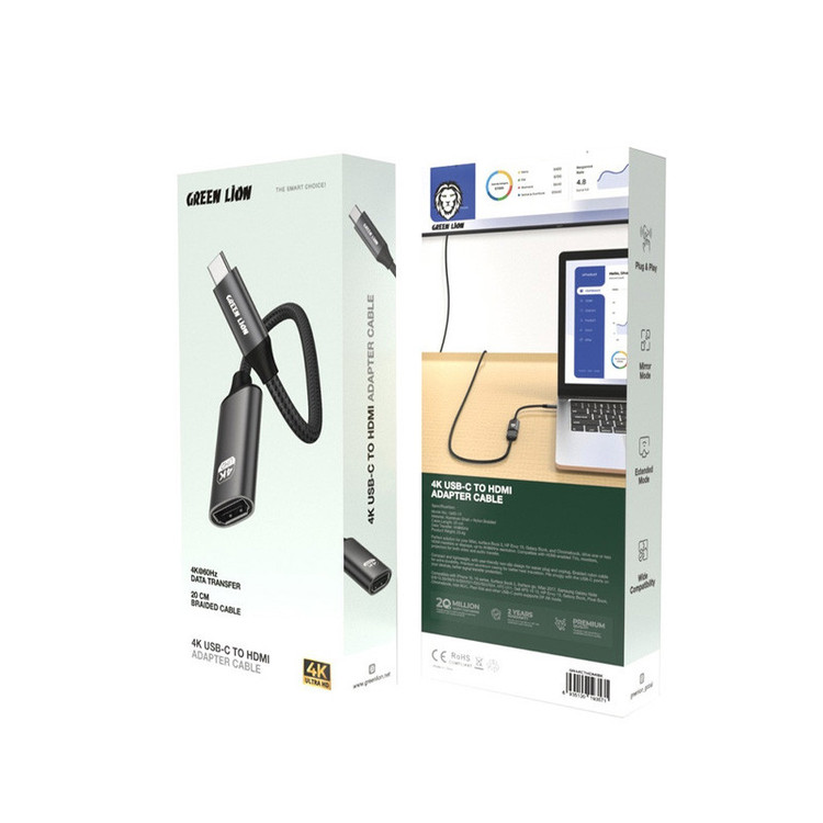 کابل تبدیل USB-C به HDMI گرین لاین مدل GN4KCTHDMIBK